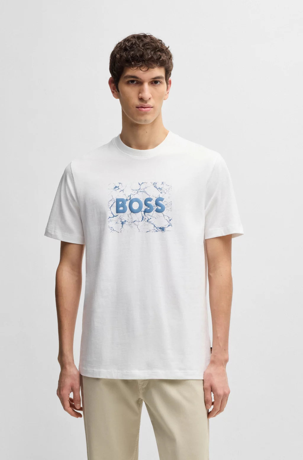 BOSS COTTON-JERSEY T-SHIRT WITH LOGO ARTWORK