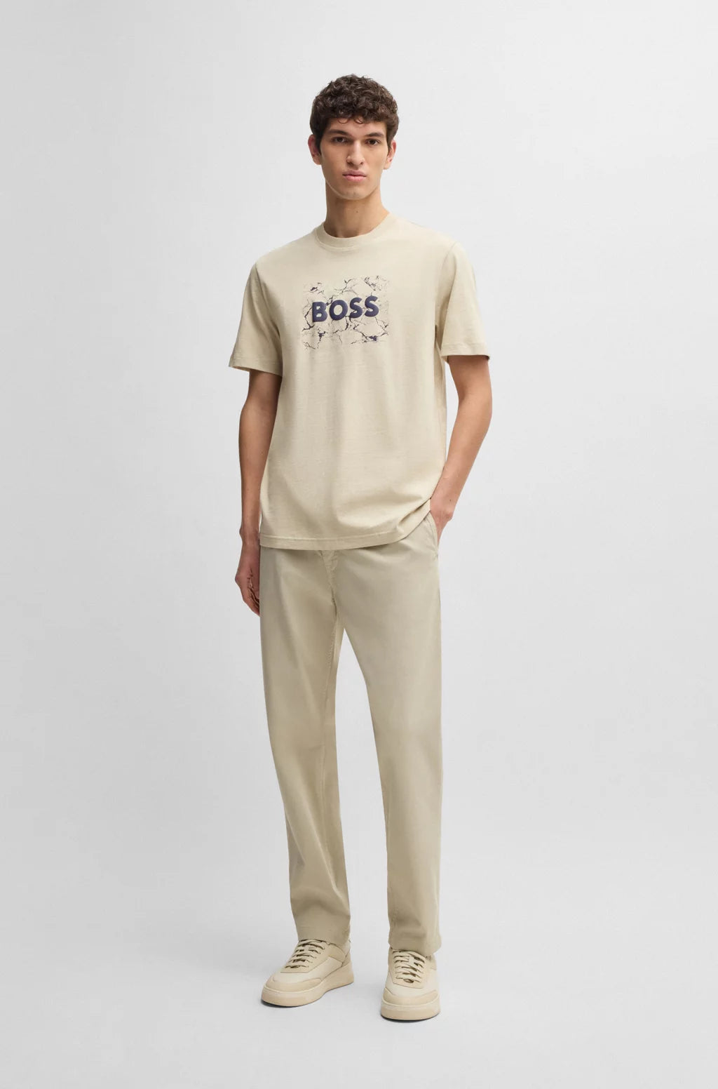 BOSS COTTON-JERSEY T-SHIRT WITH LOGO ARTWORK