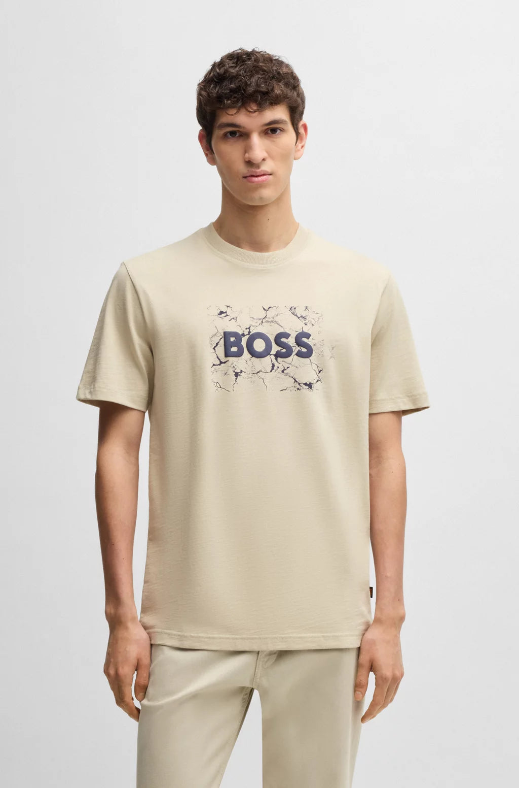BOSS COTTON-JERSEY T-SHIRT WITH LOGO ARTWORK