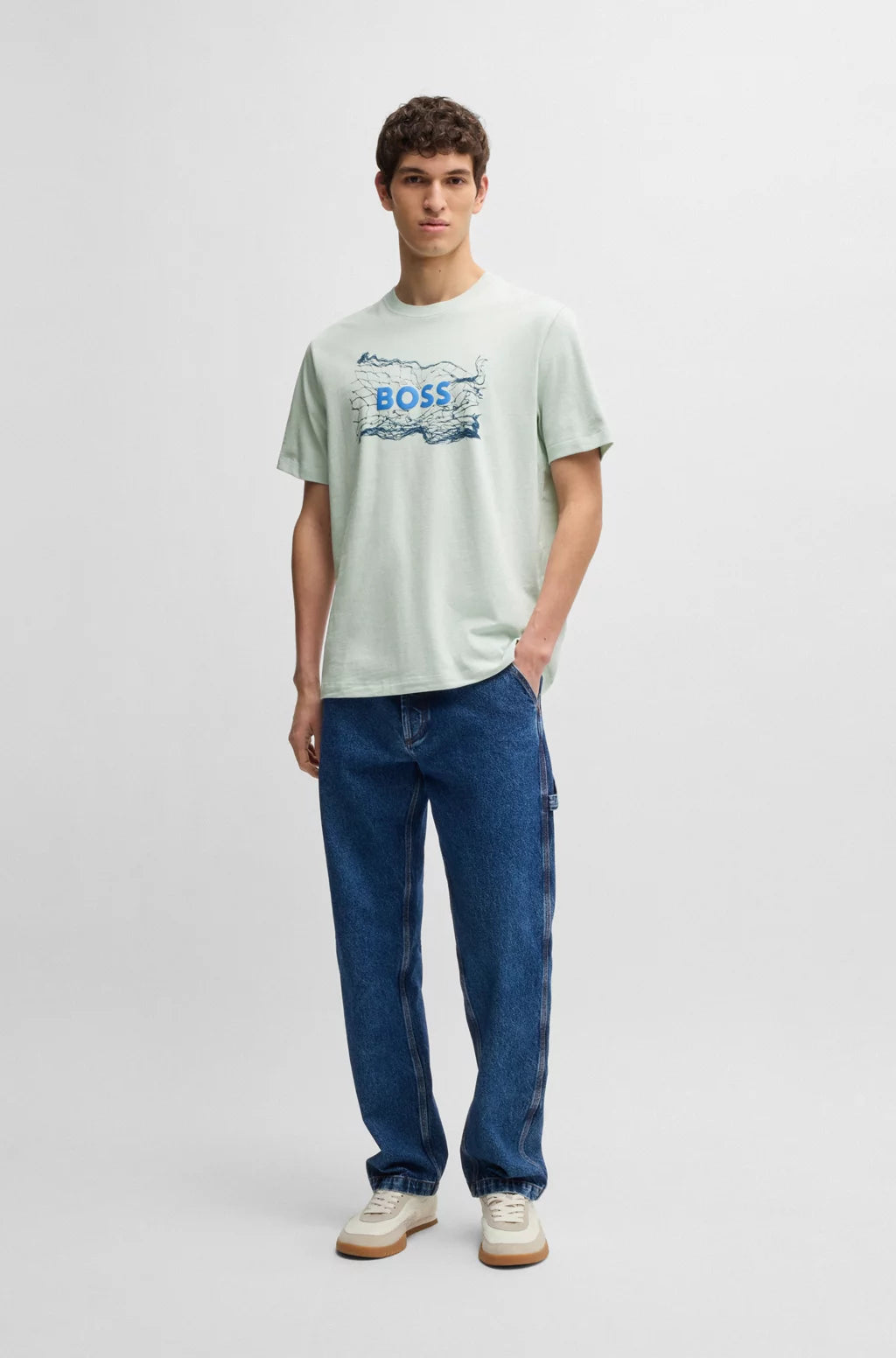 BOSS COTTON-JERSEY T-SHIRT WITH LOGO ARTWORK