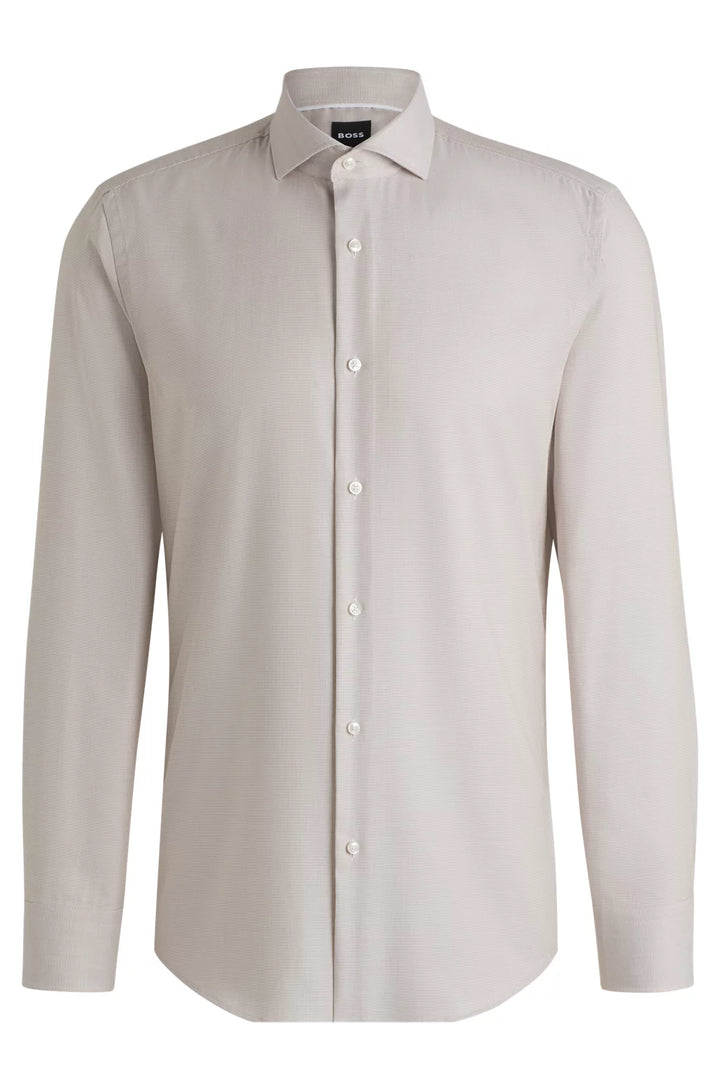 BOSS SLIM-FIT SHIRT IN A STRUCTURED COTTON BLEND