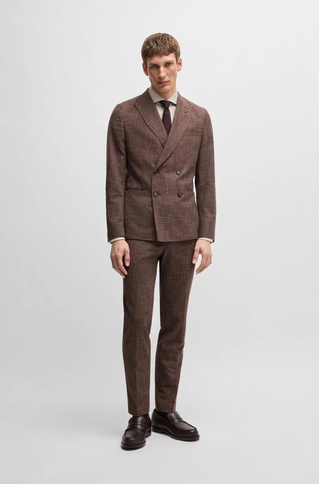 BOSS SLIM-FIT SHIRT IN A STRUCTURED COTTON BLEND