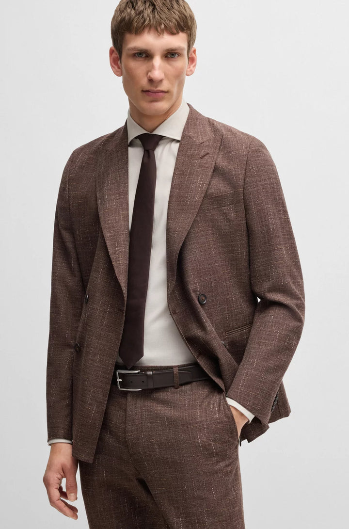 BOSS SLIM-FIT SHIRT IN A STRUCTURED COTTON BLEND