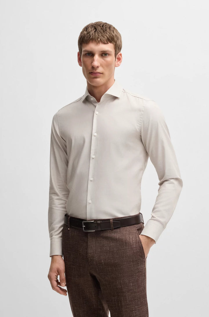 BOSS SLIM-FIT SHIRT IN A STRUCTURED COTTON BLEND