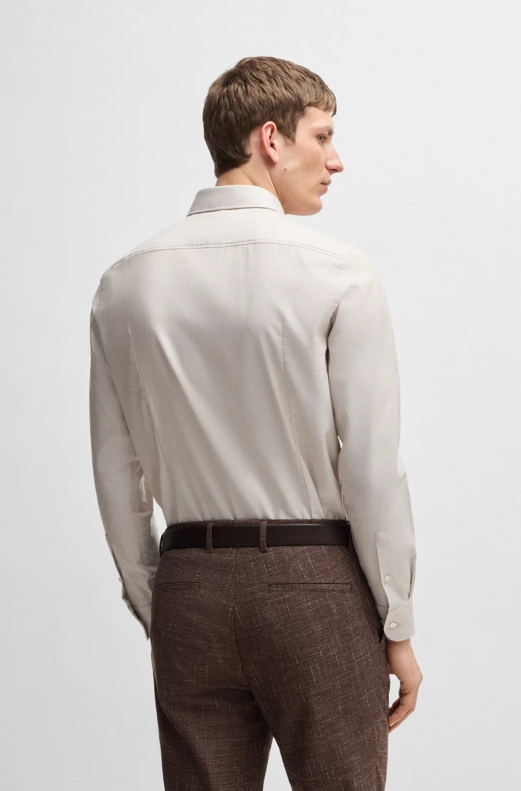 BOSS SLIM-FIT SHIRT IN A STRUCTURED COTTON BLEND