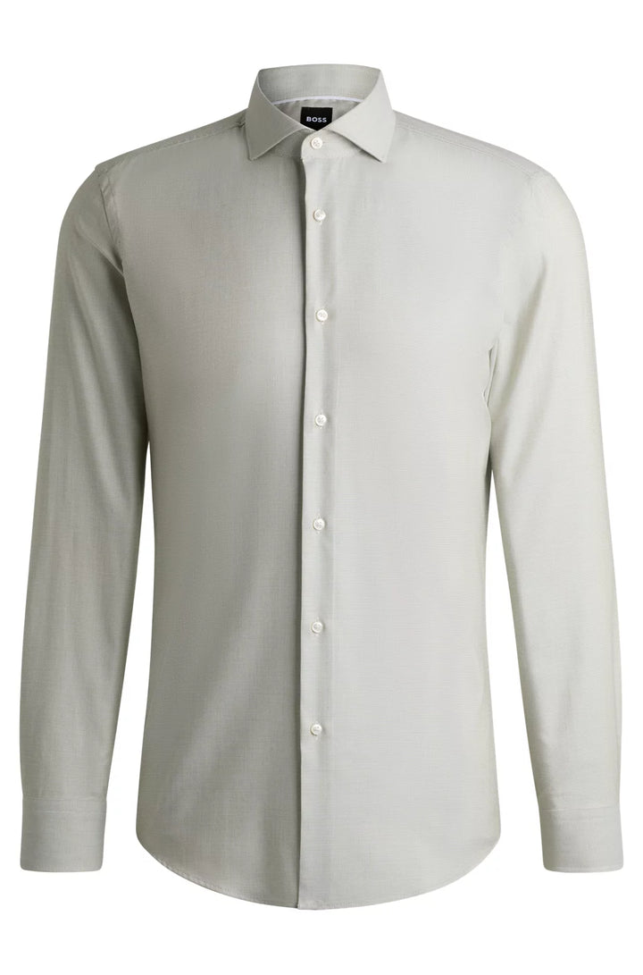 BOSS SLIM-FIT SHIRT IN A STRUCTURED COTTON BLEND