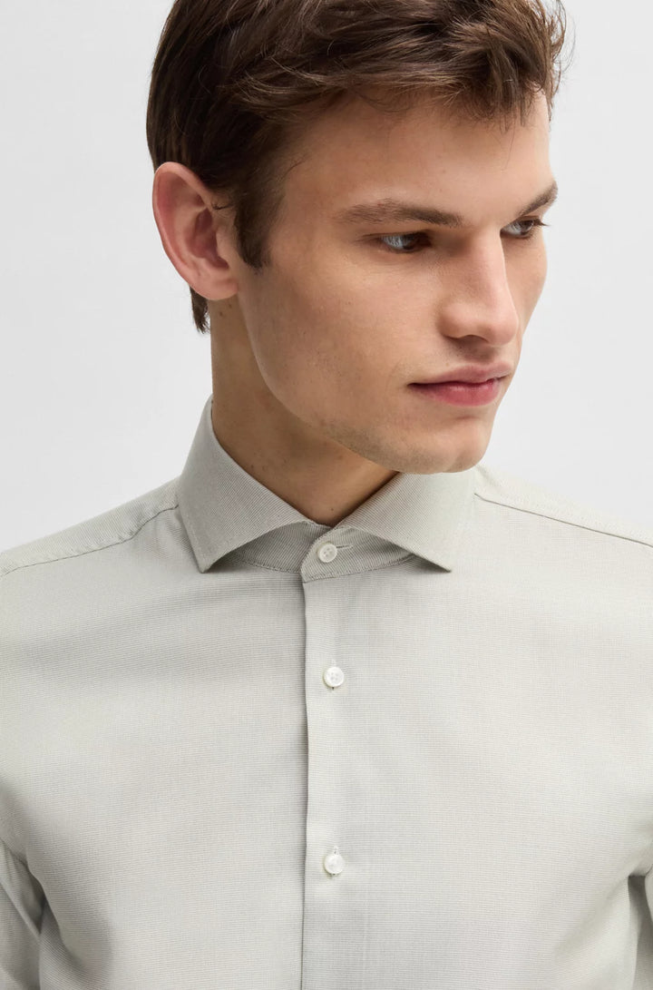 BOSS SLIM-FIT SHIRT IN A STRUCTURED COTTON BLEND