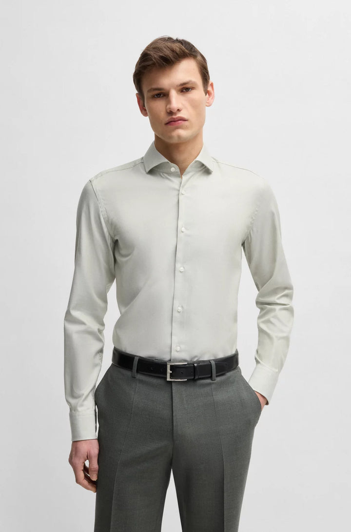 BOSS SLIM-FIT SHIRT IN A STRUCTURED COTTON BLEND