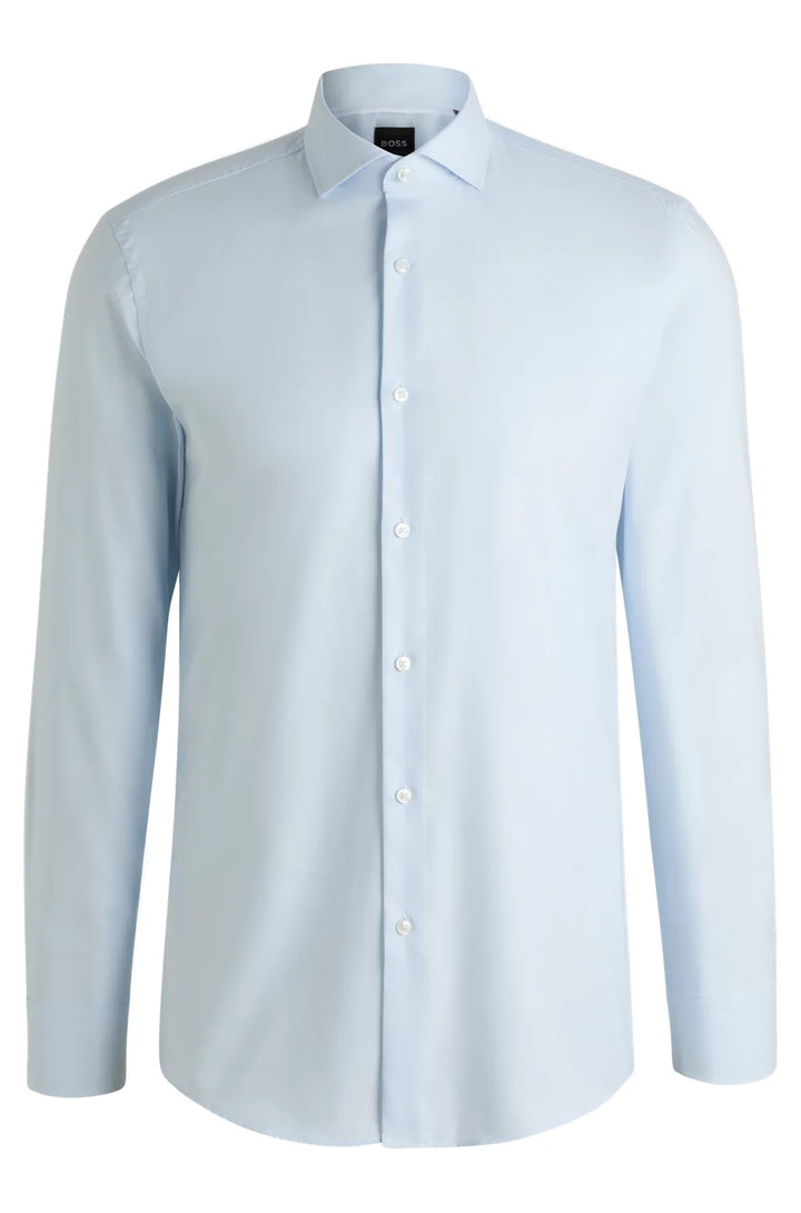 BOSS SLIM-FIT SHIRT IN A STRUCTURED COTTON BLEND