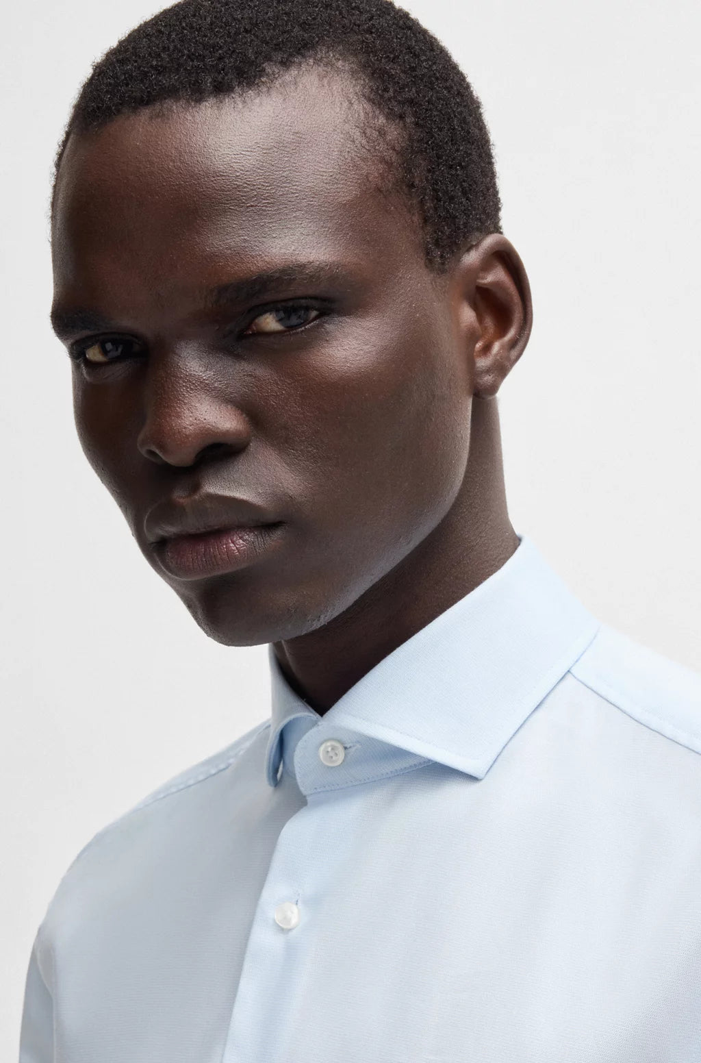 BOSS SLIM-FIT SHIRT IN A STRUCTURED COTTON BLEND