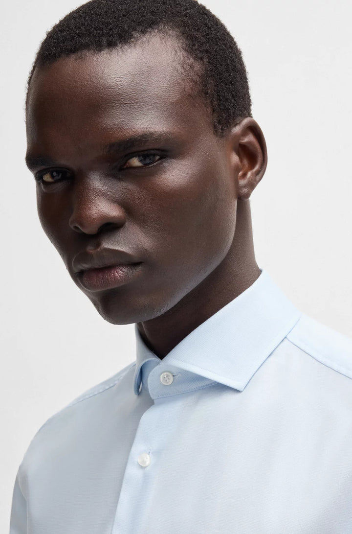 BOSS SLIM-FIT SHIRT IN A STRUCTURED COTTON BLEND