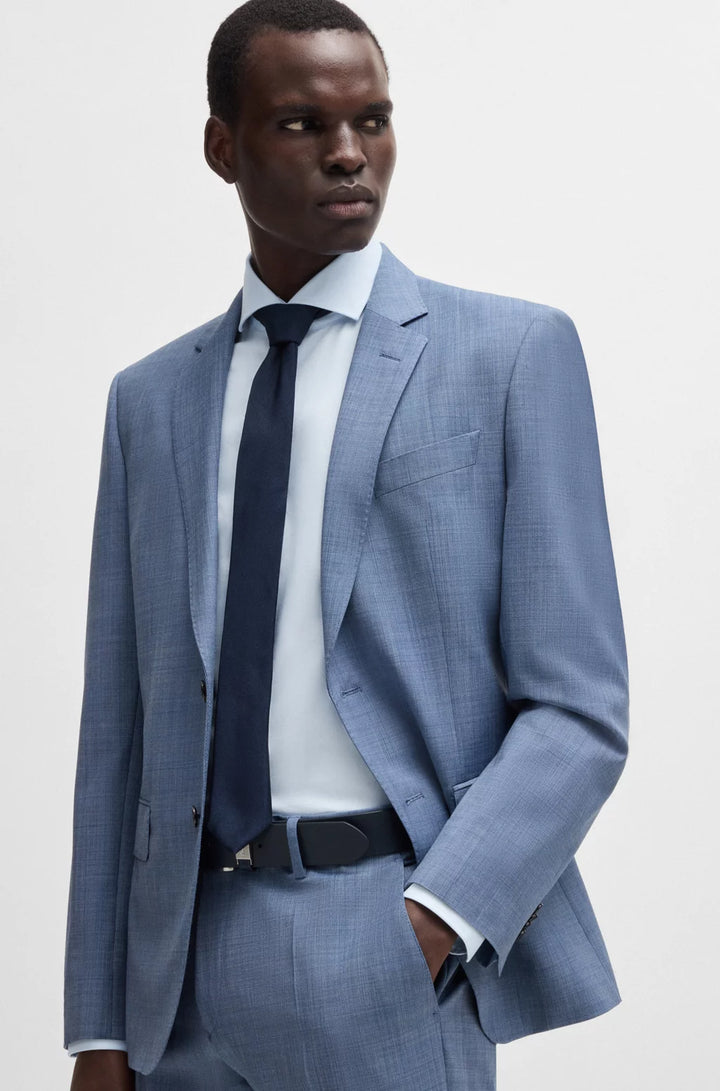 BOSS SLIM-FIT SHIRT IN A STRUCTURED COTTON BLEND