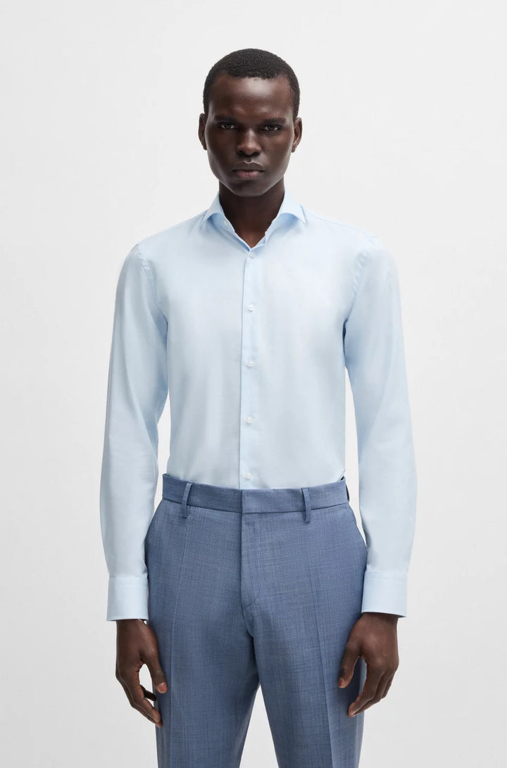BOSS SLIM-FIT SHIRT IN A STRUCTURED COTTON BLEND