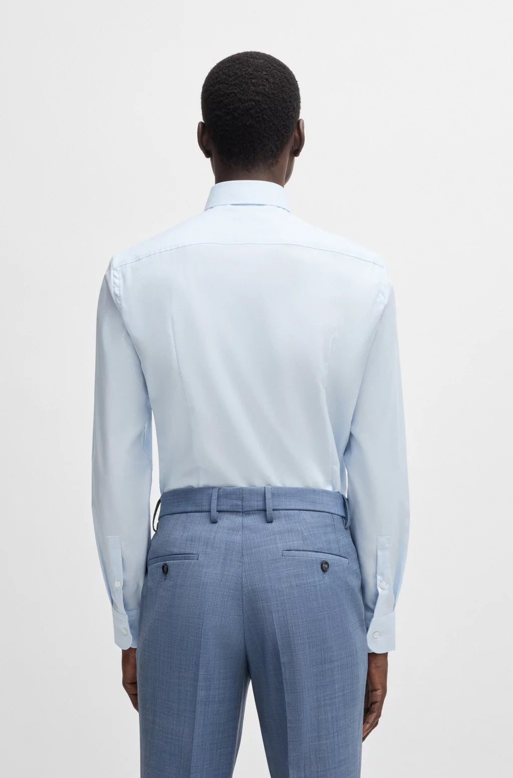 BOSS SLIM-FIT SHIRT IN A STRUCTURED COTTON BLEND