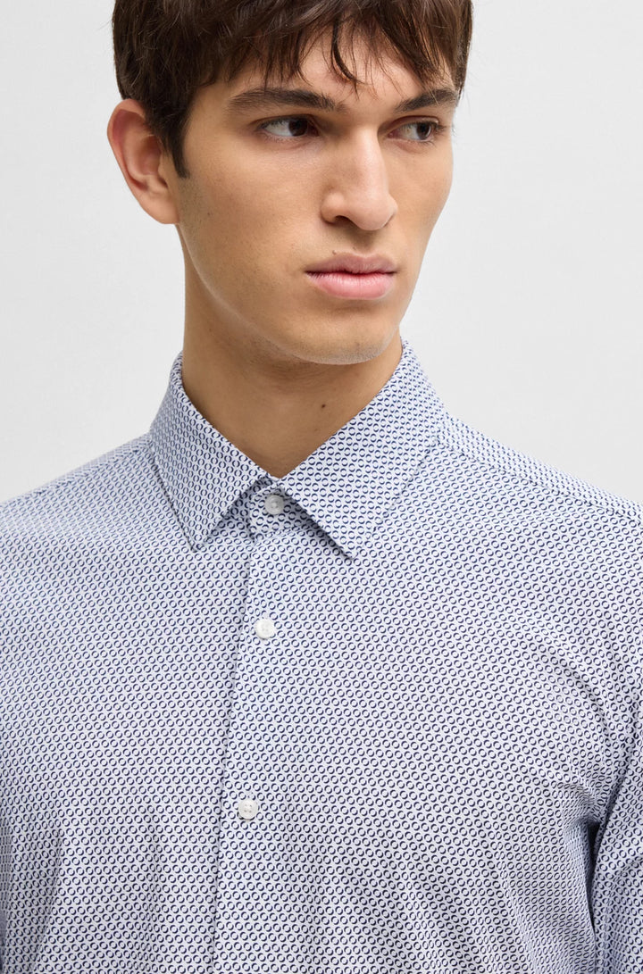 BOSS SLIM-FIT SHIRT IN PRINTED PERFORMANCE-STRETCH JERSEY