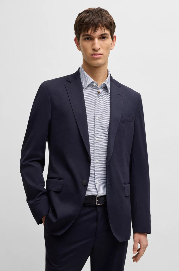 BOSS SLIM-FIT SHIRT IN PRINTED PERFORMANCE-STRETCH JERSEY