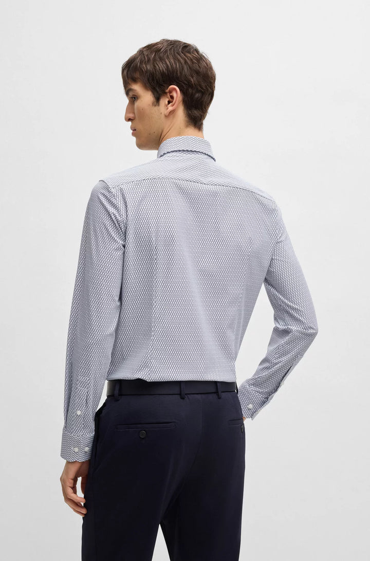 BOSS SLIM-FIT SHIRT IN PRINTED PERFORMANCE-STRETCH JERSEY