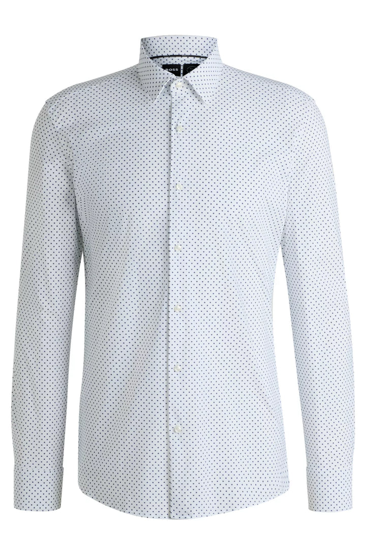BOSS SLIM-FIT SHIRT IN PRINTED PERFORMANCE-STRETCH JERSEY