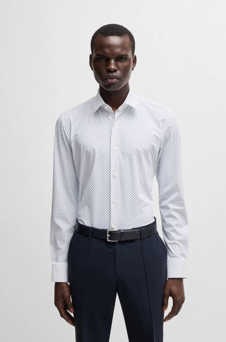 BOSS SLIM-FIT SHIRT IN PRINTED PERFORMANCE-STRETCH JERSEY