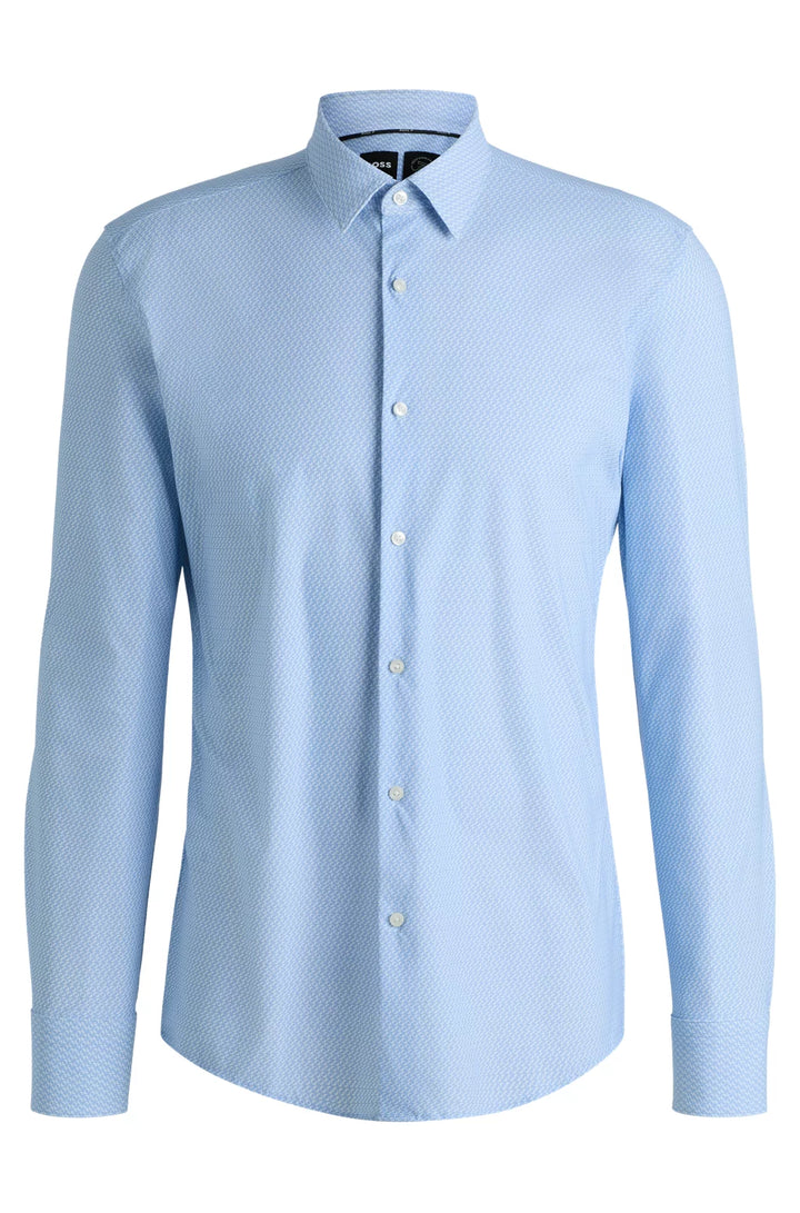 BOSS SLIM-FIT SHIRT IN PRINTED PERFORMANCE-STRETCH JERSEY