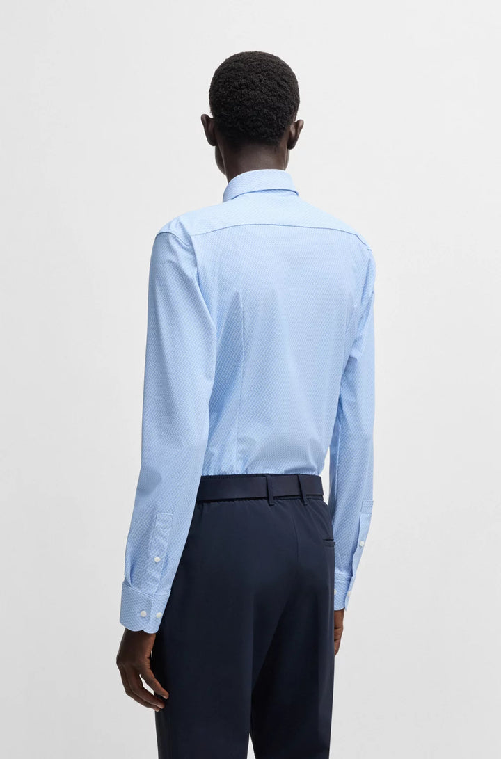 BOSS SLIM-FIT SHIRT IN PRINTED PERFORMANCE-STRETCH JERSEY