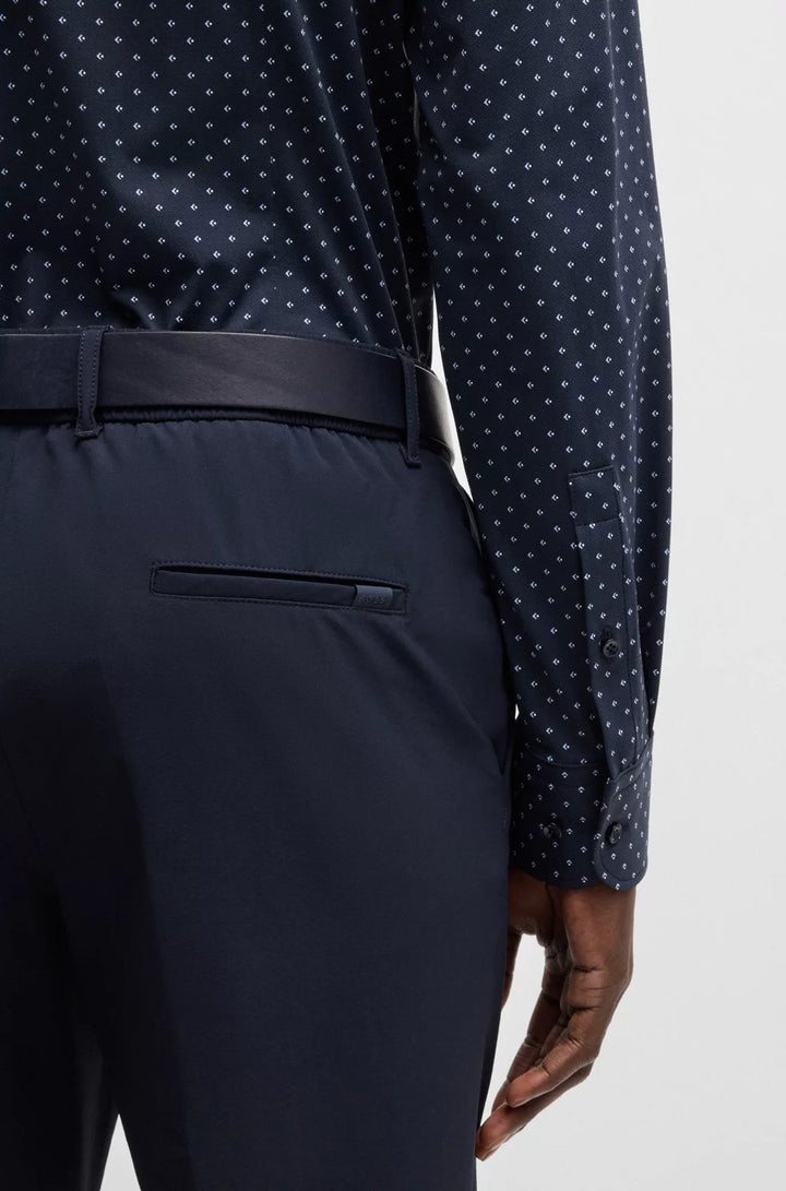 BOSS SLIM-FIT SHIRT IN GEOMETRIC-PRINT PERFORMANCE-STRETCH FABRIC