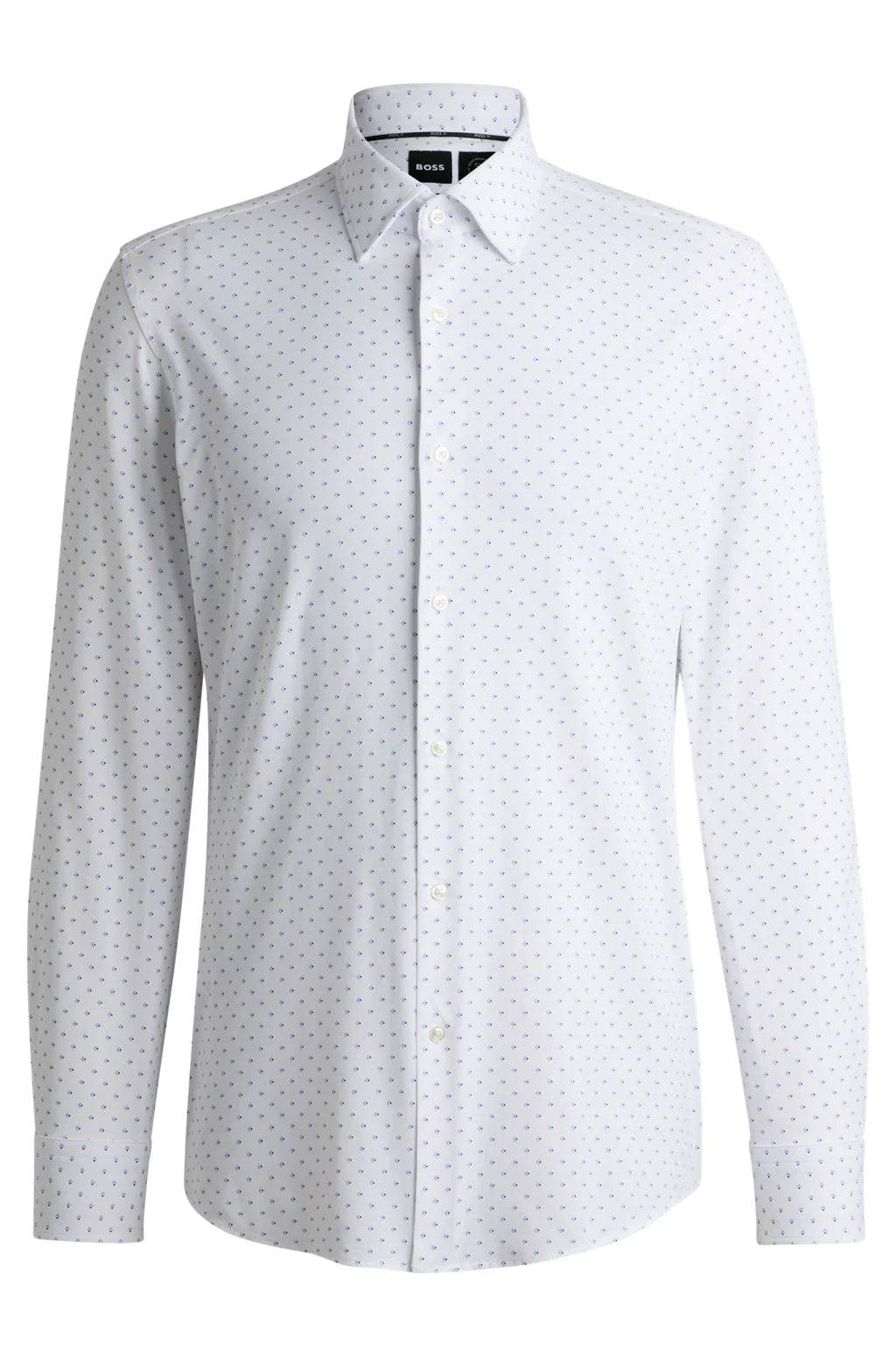 BOSS SLIM-FIT SHIRT IN GEOMETRIC-PRINT PERFORMANCE-STRETCH FABRIC