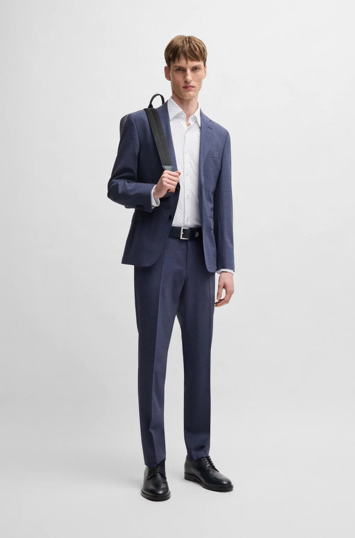 BOSS SLIM-FIT SHIRT IN GEOMETRIC-PRINT PERFORMANCE-STRETCH FABRIC