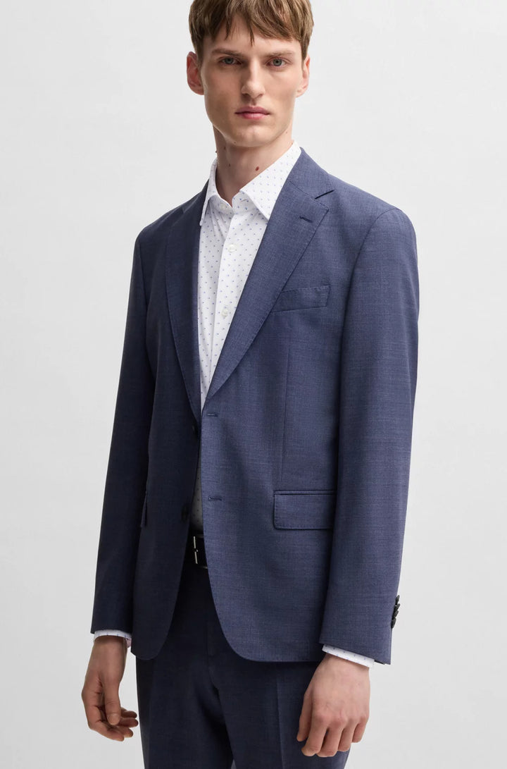 BOSS SLIM-FIT SHIRT IN GEOMETRIC-PRINT PERFORMANCE-STRETCH FABRIC