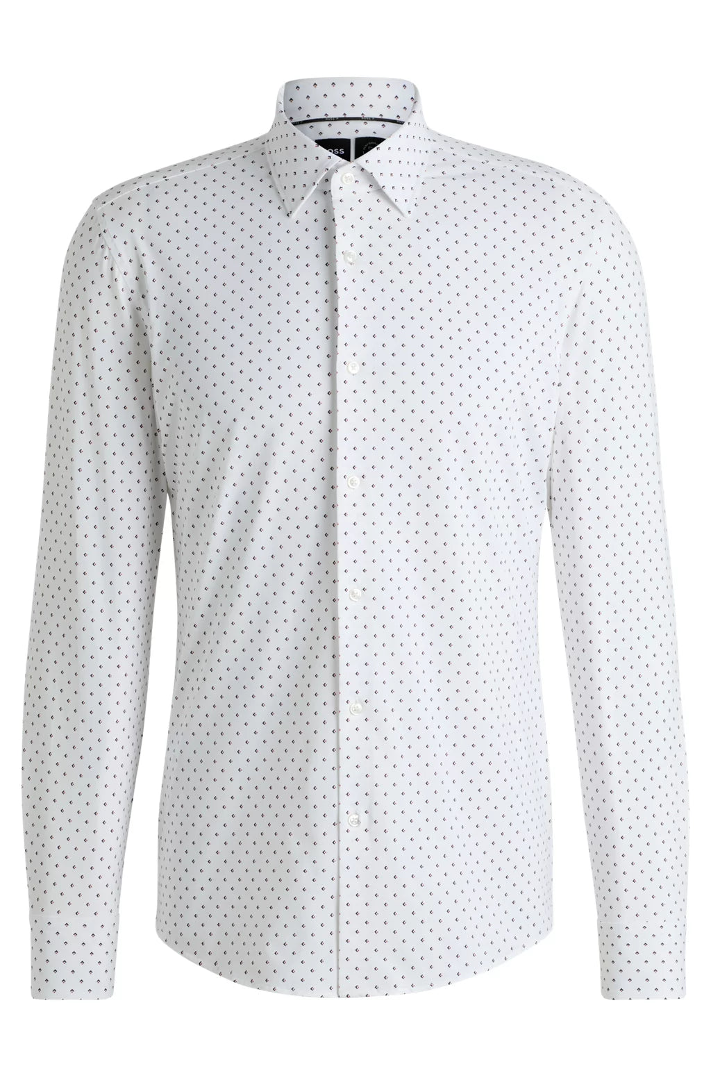 BOSS SLIM-FIT SHIRT IN GEOMETRIC-PRINT PERFORMANCE-STRETCH FABRIC