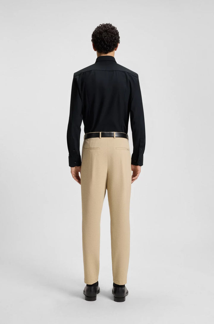 BOSS SLIM-FIT SHIRT IN STRUCTURED PERFORMANCE-STRETCH JERSEY