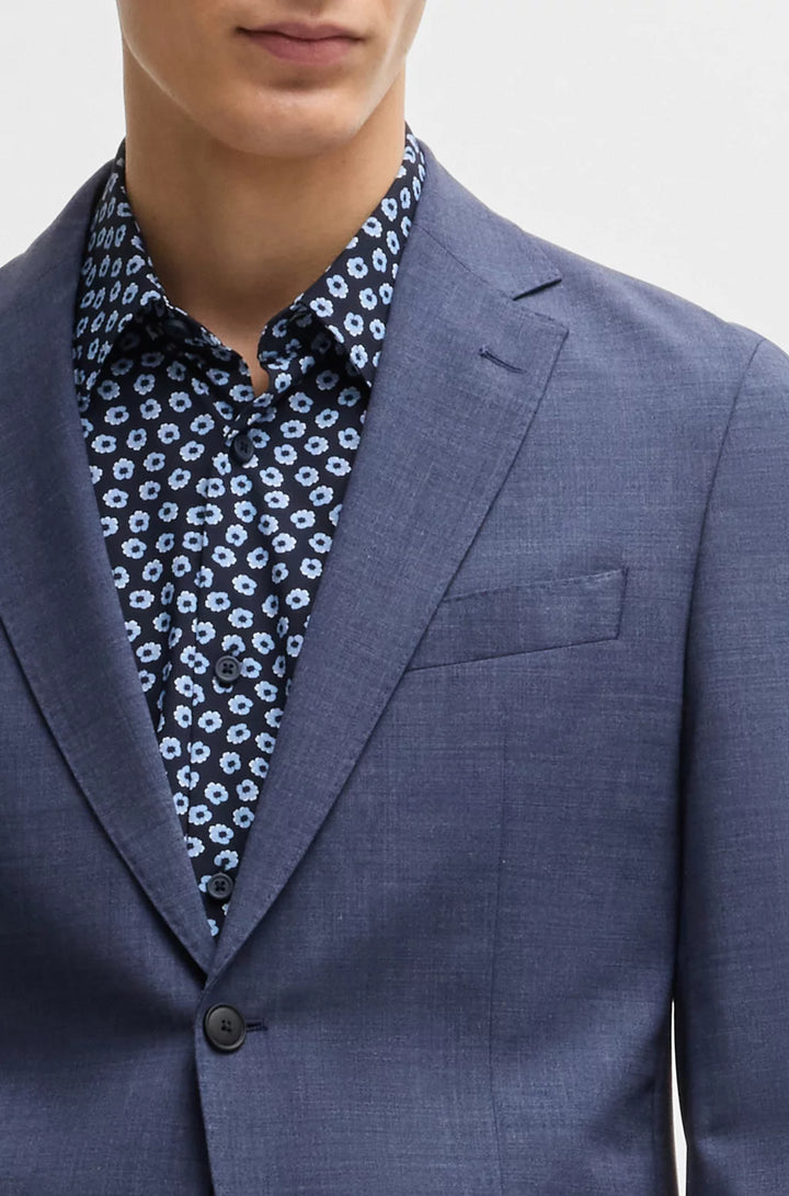 BOSS SLIM-FIT SHIRT IN FLORAL-PRINT PERFORMANCE-STRETCH JERSEY