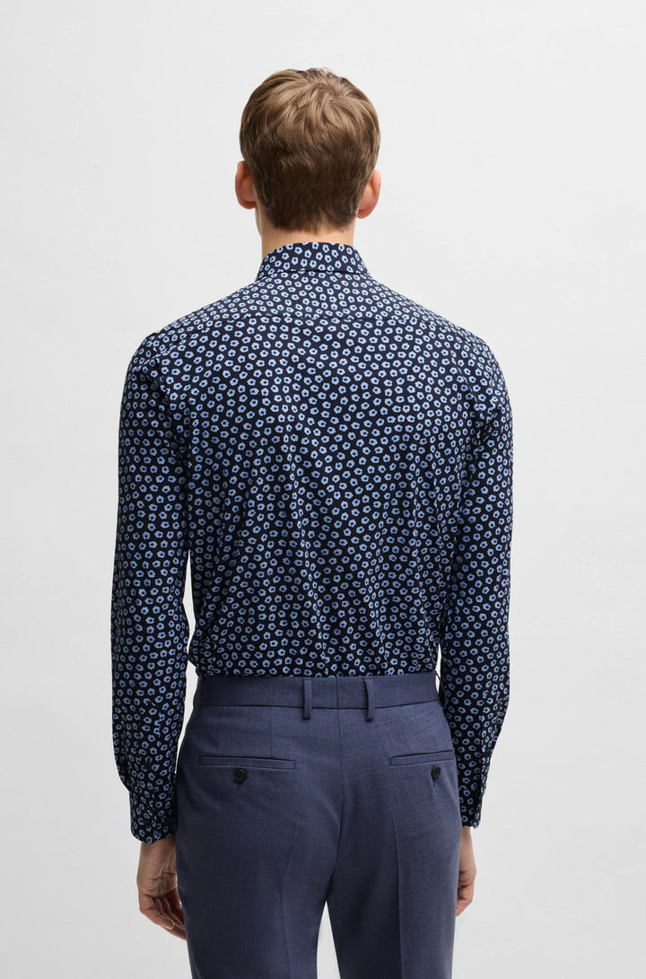 BOSS SLIM-FIT SHIRT IN FLORAL-PRINT PERFORMANCE-STRETCH JERSEY