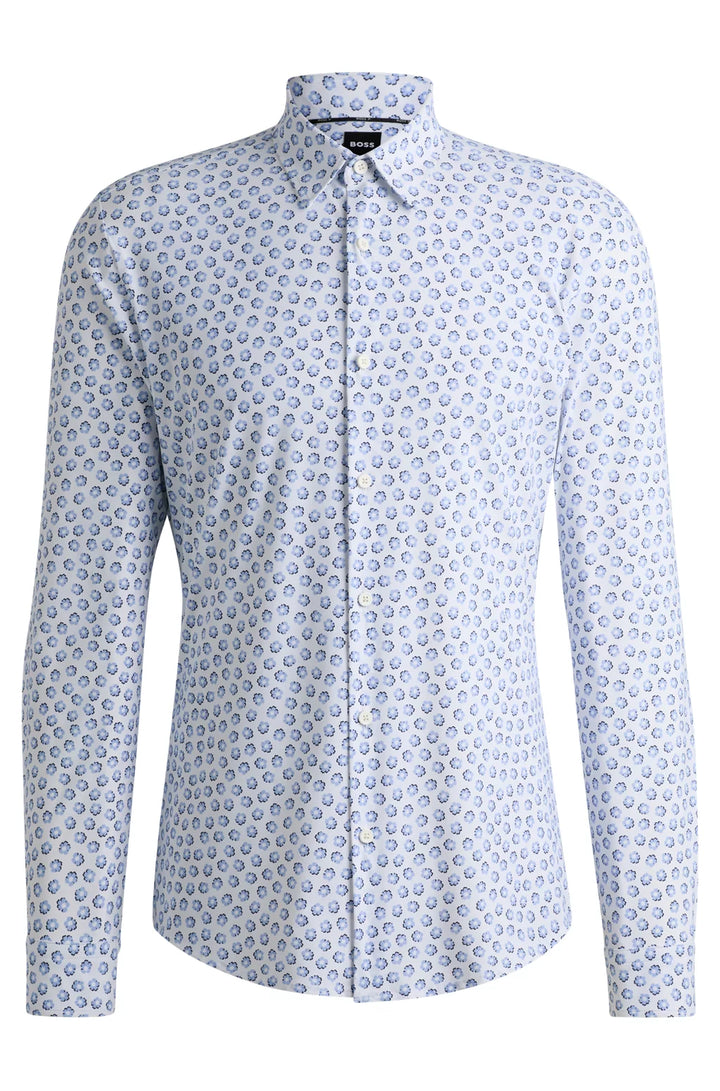 BOSS SLIM-FIT SHIRT IN FLORAL-PRINT PERFORMANCE-STRETCH JERSEY