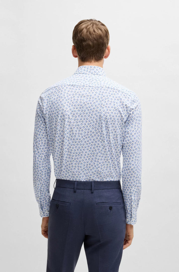 BOSS SLIM-FIT SHIRT IN FLORAL-PRINT PERFORMANCE-STRETCH JERSEY