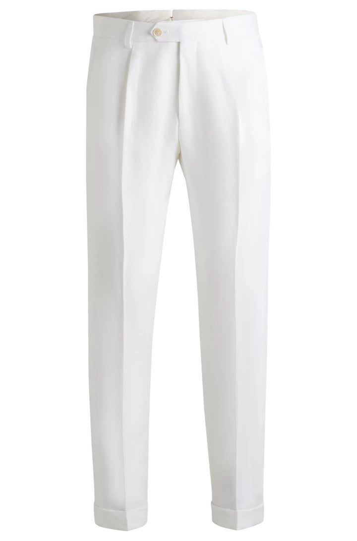 Boss Regular-fit trousers in linen