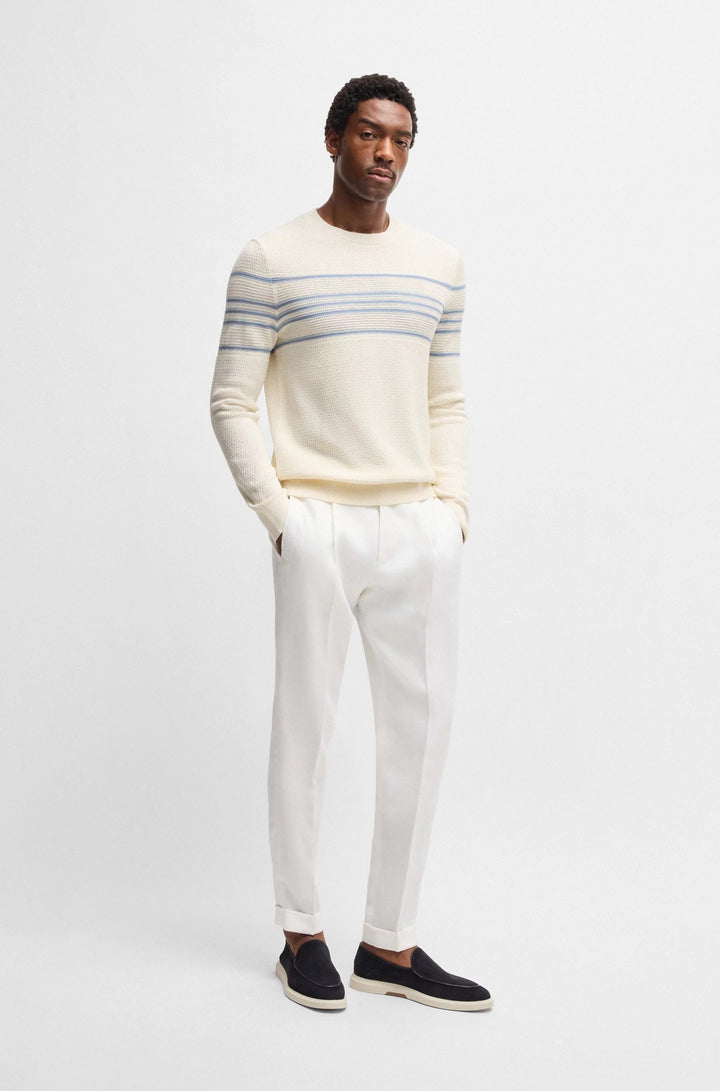 Boss Regular-fit trousers in linen