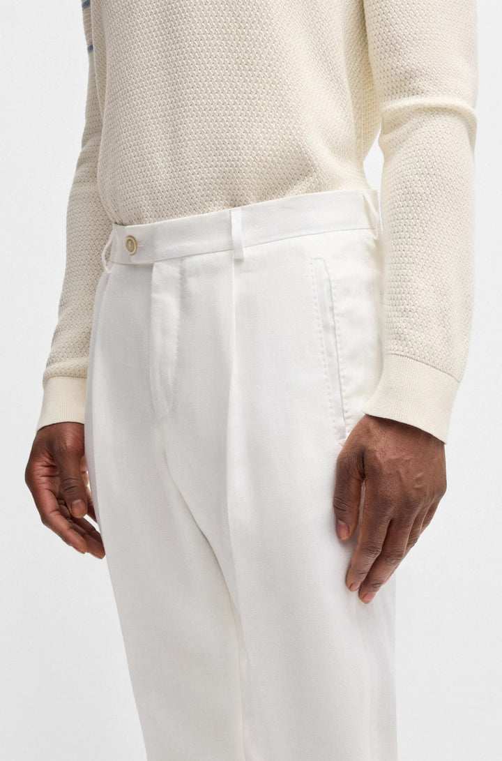 Boss Regular-fit trousers in linen