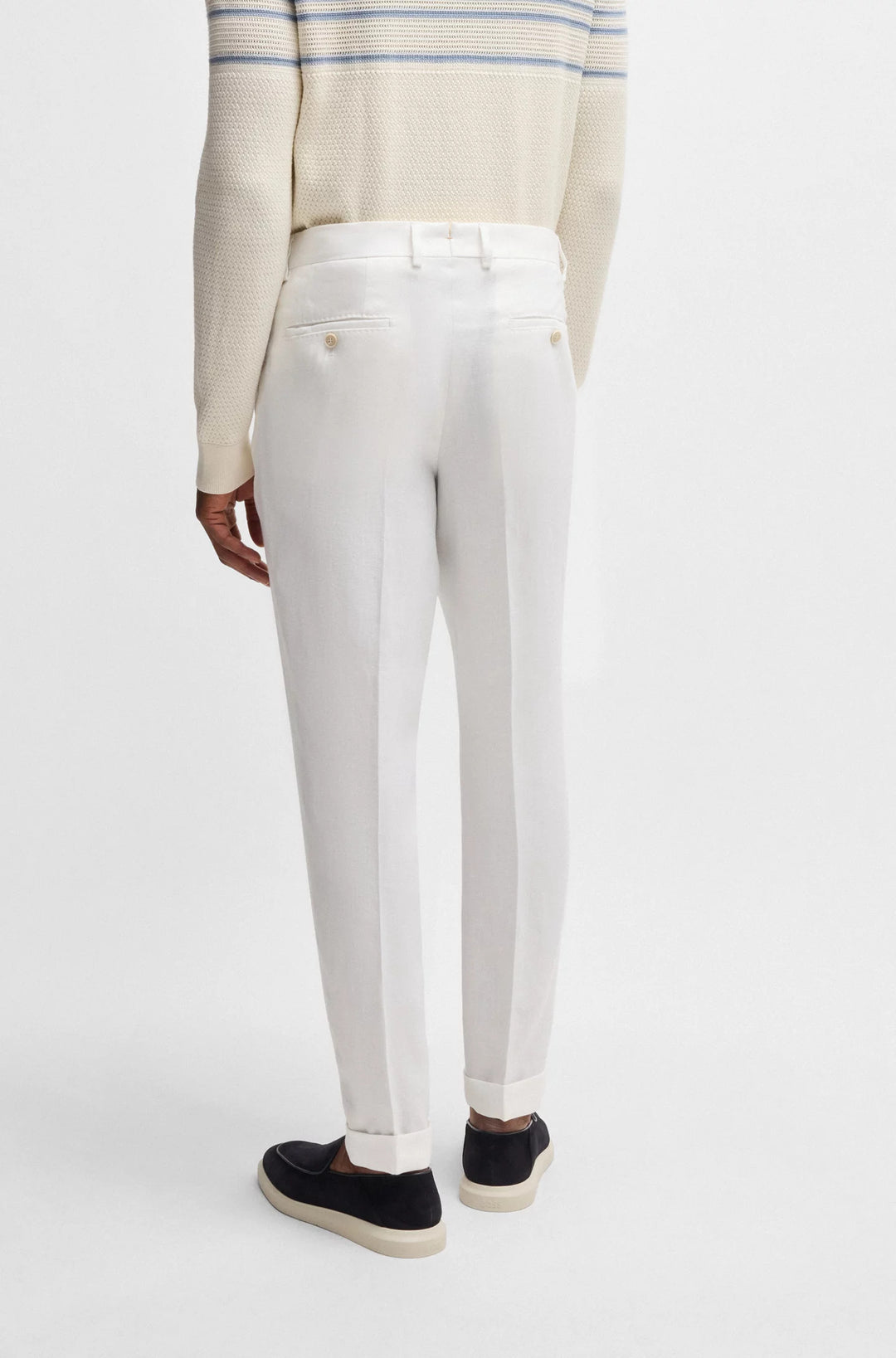 Boss Regular-fit trousers in linen