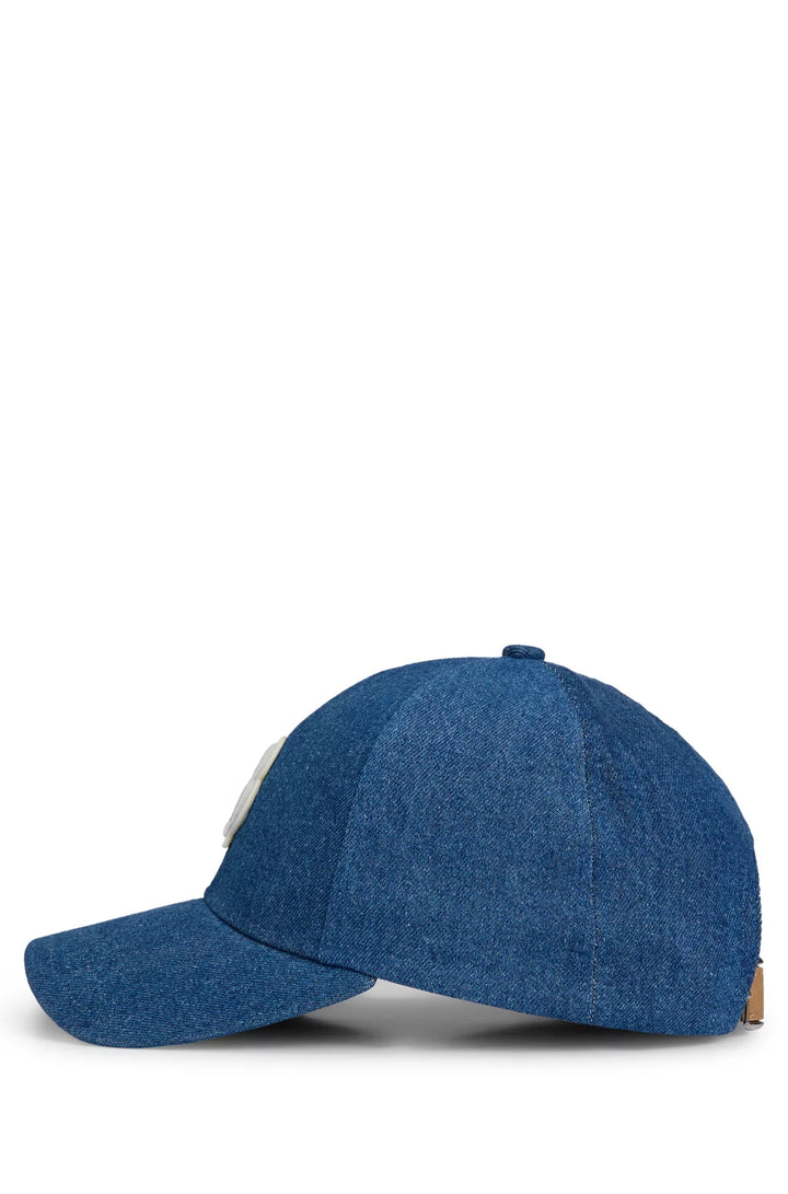 BOSS BLUE-DENIM CAP WITH DOUBLE B MONOGRAM