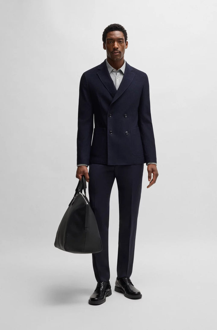 BOSS SLIM-FIT SHIRT IN PATTERNED COTTON JACQUARD