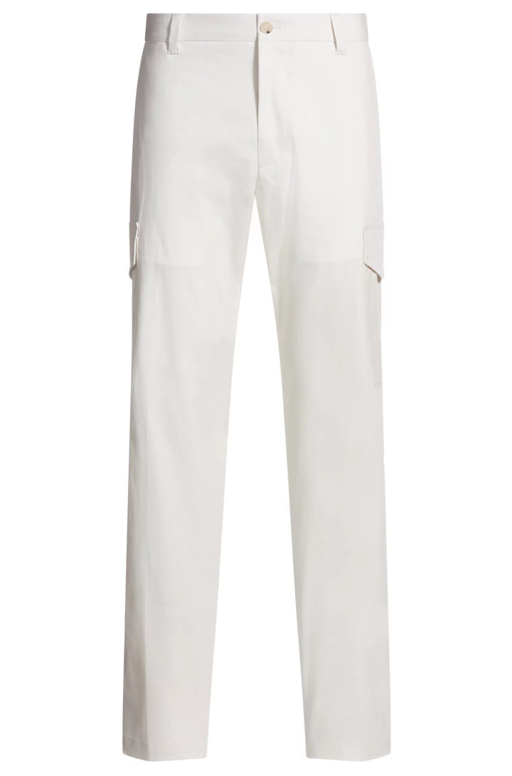 Boss Tapered-fit trousers in cotton, silk and stretch
