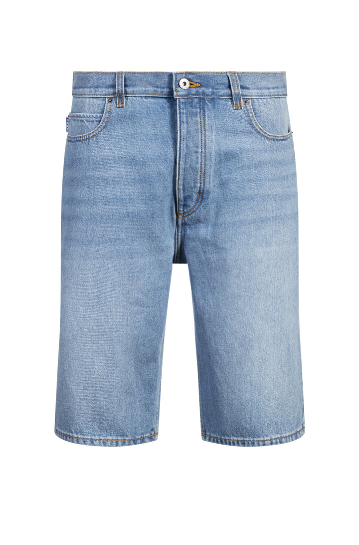 Hugo Straight-fit shorts in blue stonewashed denim
