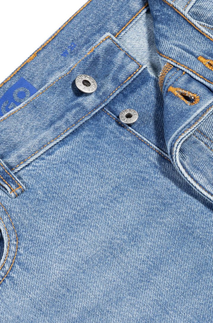 Hugo Straight-fit shorts in blue stonewashed denim