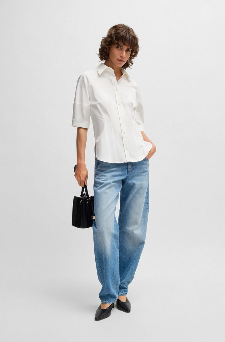 BOSS Tailored blouse in stretch cotton