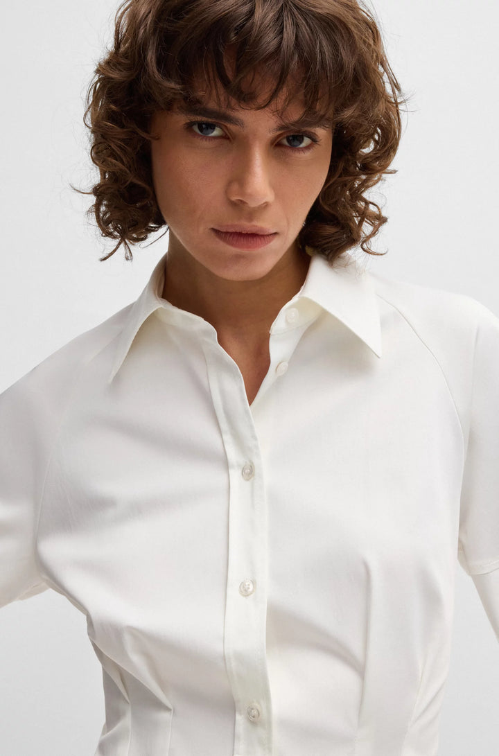 BOSS Tailored blouse in stretch cotton