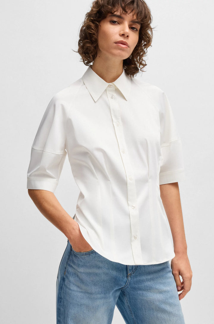 BOSS Tailored blouse in stretch cotton