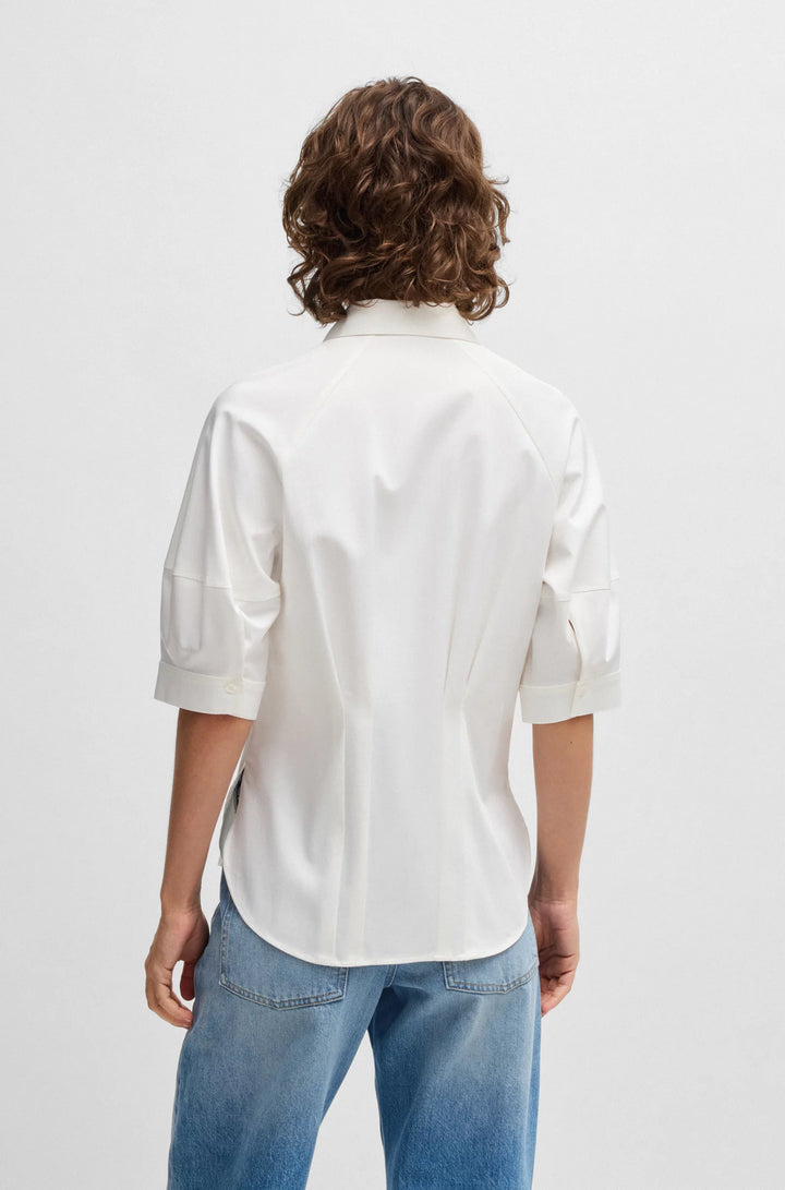 BOSS Tailored blouse in stretch cotton