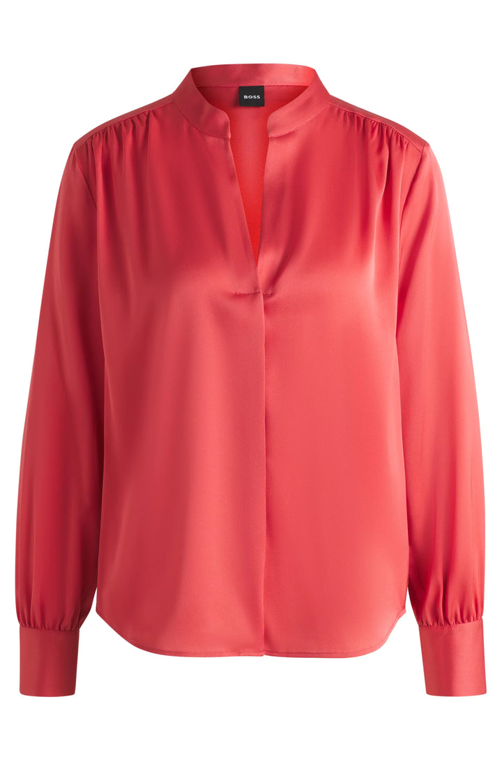 BOSS Regular-fit blouse in stretch silk