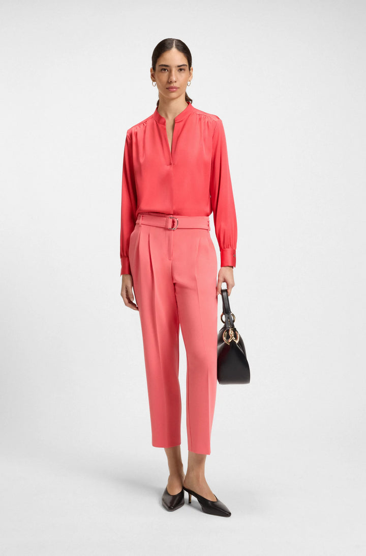 BOSS Regular-fit blouse in stretch silk